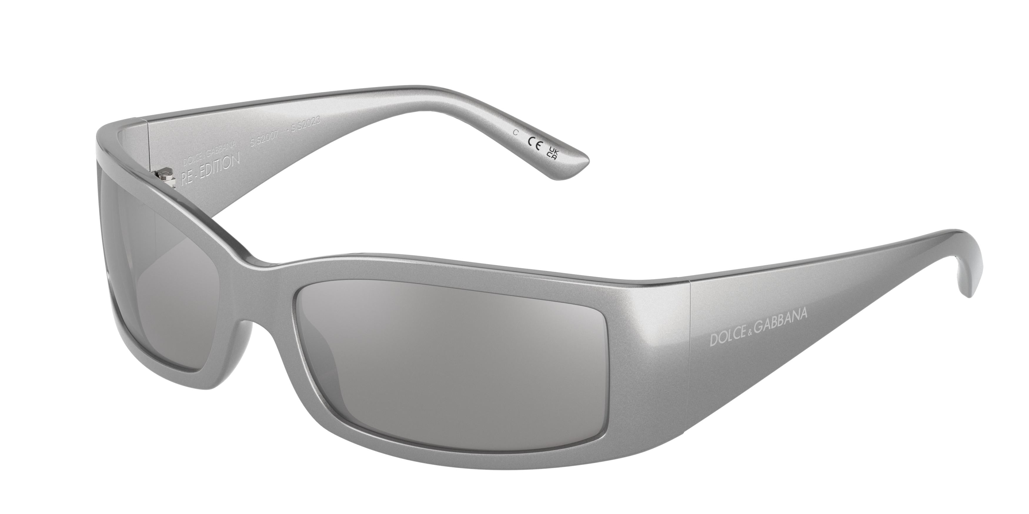 DOLCE & GABBANA DG6188 Rectangle Sunglasses  34156G-Metallic Grey 61-125-17 - Color Map Grey