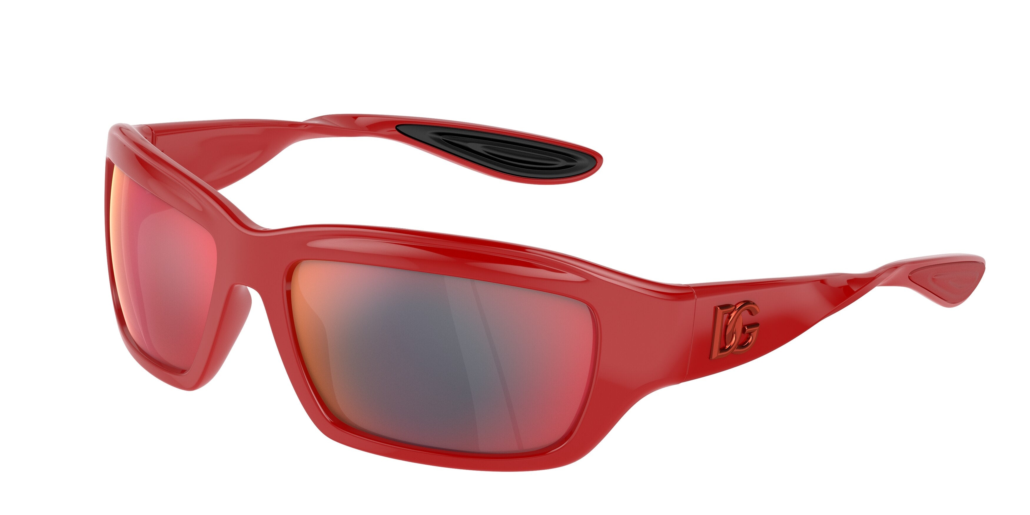 DOLCE & GABBANA DG6191 Rectangle Sunglasses  30966P-Red 59-130-16 - Color Map Red