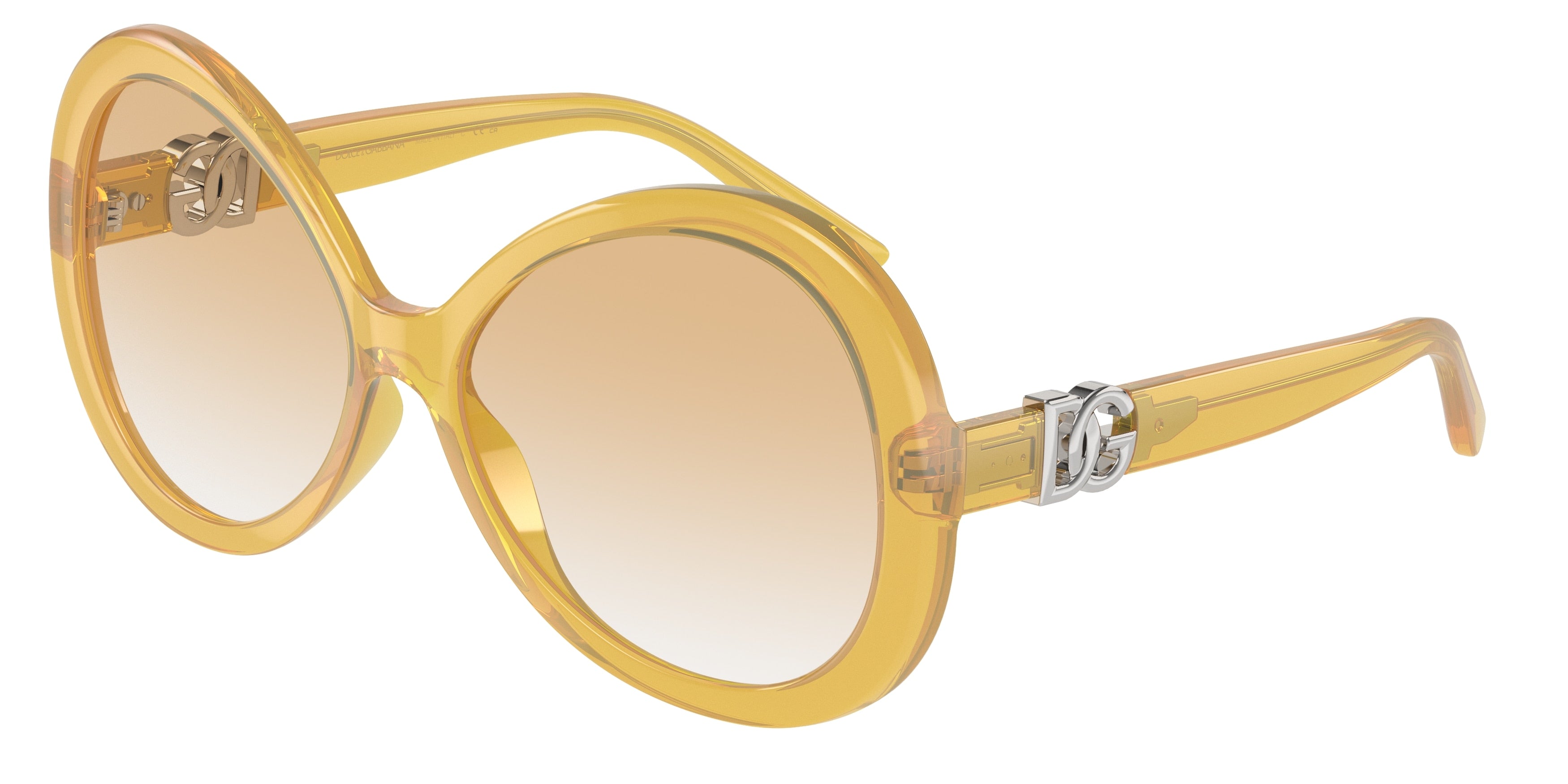 DOLCE & GABBANA DG6194U Oval Sunglasses  32832Q-Milky Yellow 60-145-16 - Color Map Clear Gradient Yellow