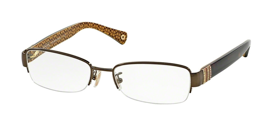Coach CECILY HC5027B Rectangle Eyeglasses  9094-DARK BROWN/DARK TORTOISE 52-17-135 - Color Map brown