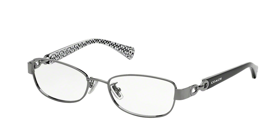 Coach FAINA HC5054 Butterfly Eyeglasses  9186-DARK SILVER/BLACK WHITE SIG C 49-17-135 - Color Map white