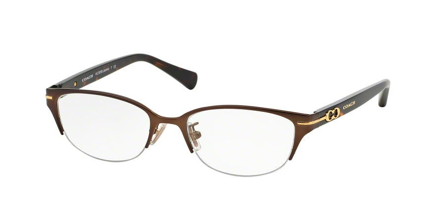 Coach JACKIE HC5058 Cat Eye Eyeglasses  9199-SATIN DARK BROWN/DARK TORTOISE 49-17-135 - Color Map brown