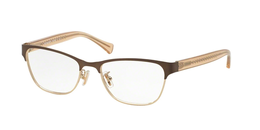 Coach HC5067 Square Eyeglasses  9234-SATIN BROWN LT GLD/CRYS LT BRN 53-17-135 - Color Map brown