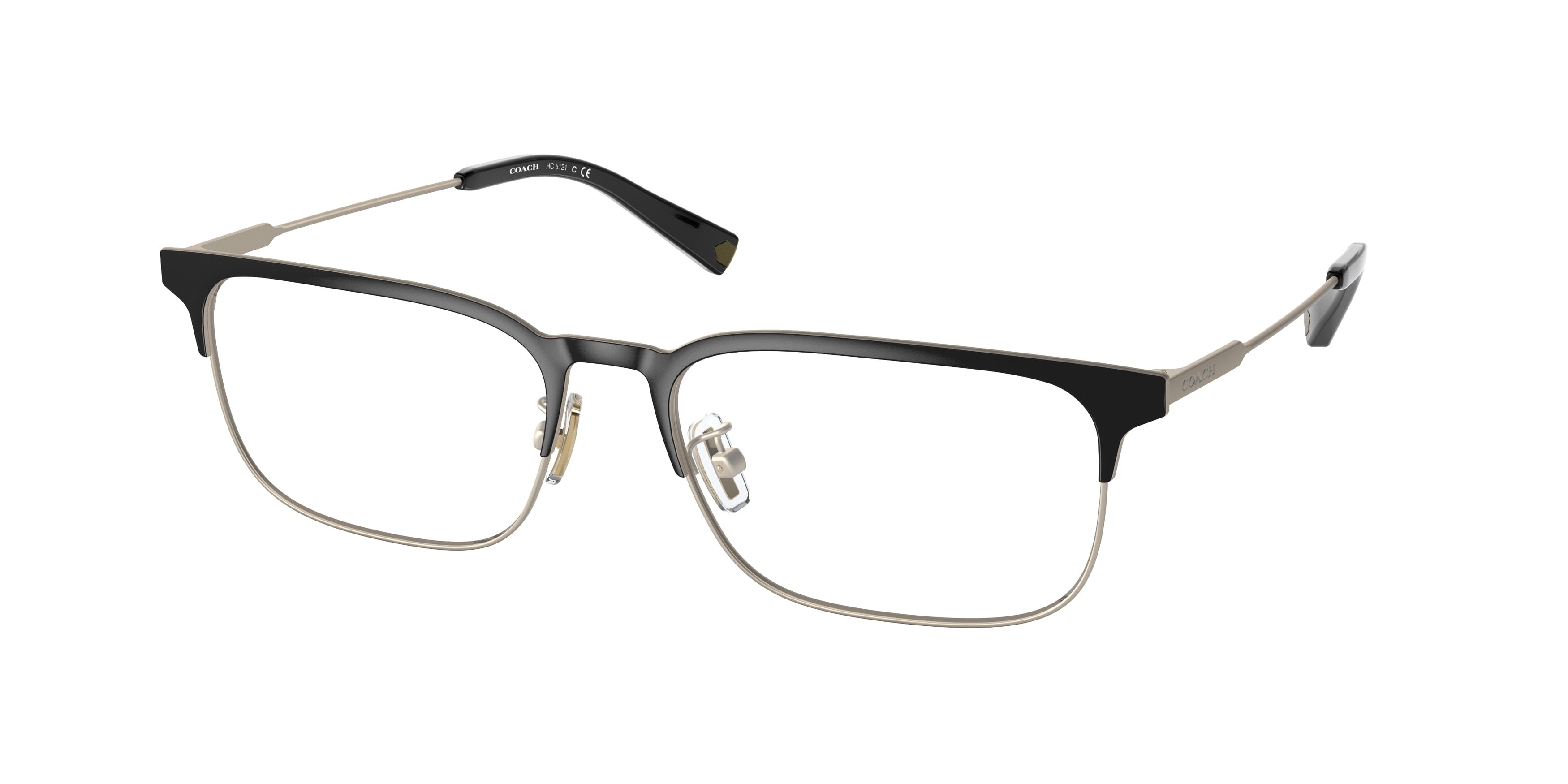 Coach C2100 HC5121 Rectangle Eyeglasses  9369-Matte Light Gold/Matte Black 58-145-17 - Color Map Demo Lens