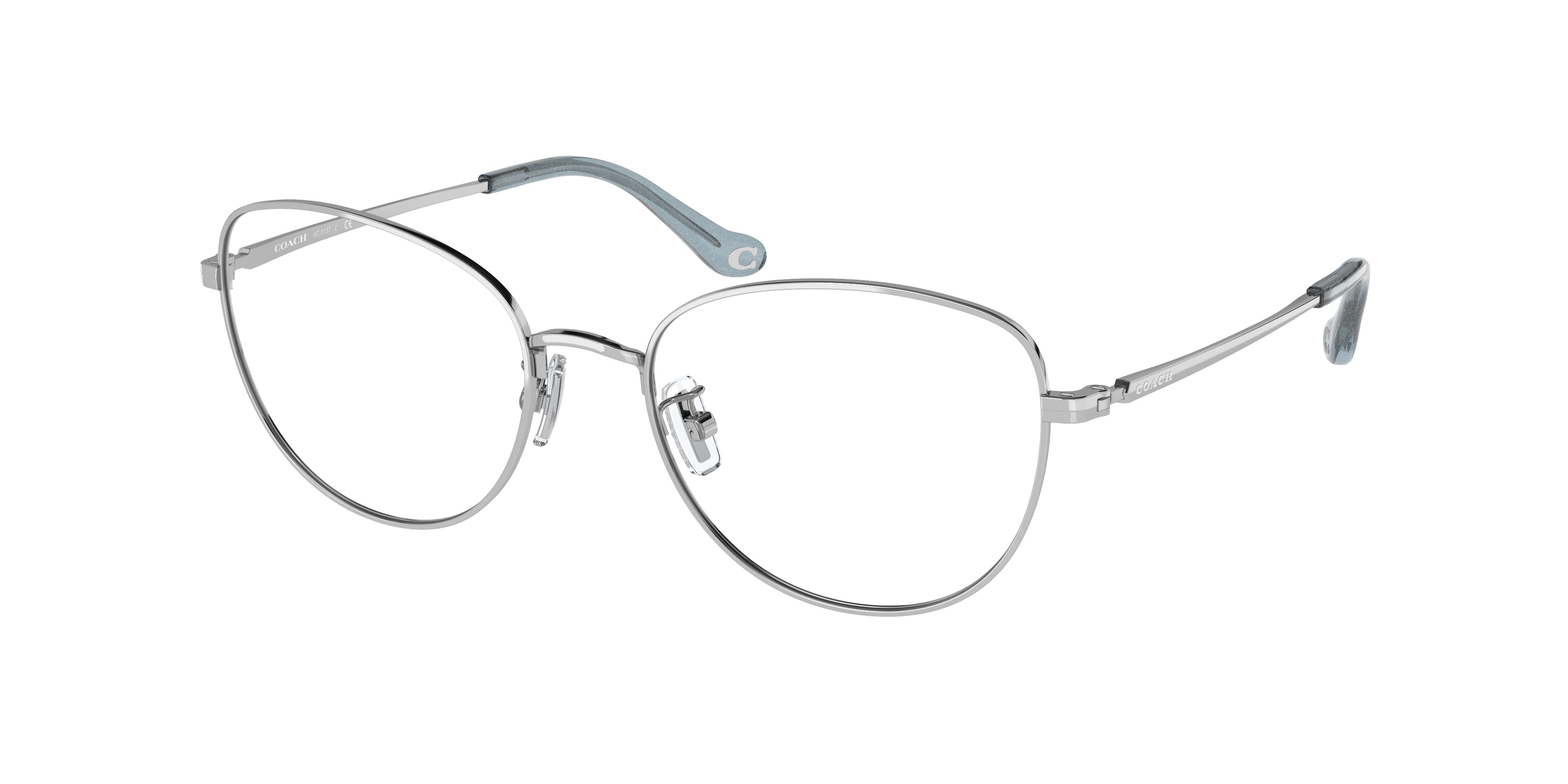 Coach HC5137 Cat Eye Eyeglasses  9001-Shiny Silver 51-140-18 - Color Map Silver