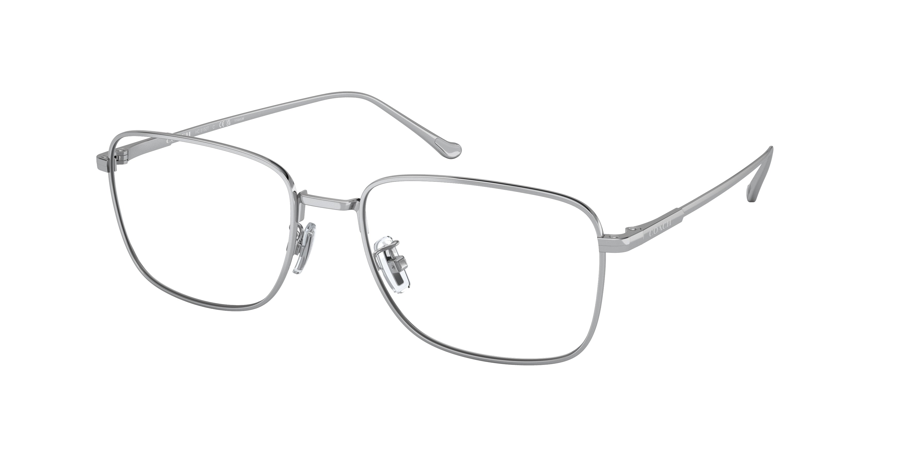 Coach HC5150T Square Eyeglasses  9001-Silver Titanium 55-145-18 - Color Map Silver