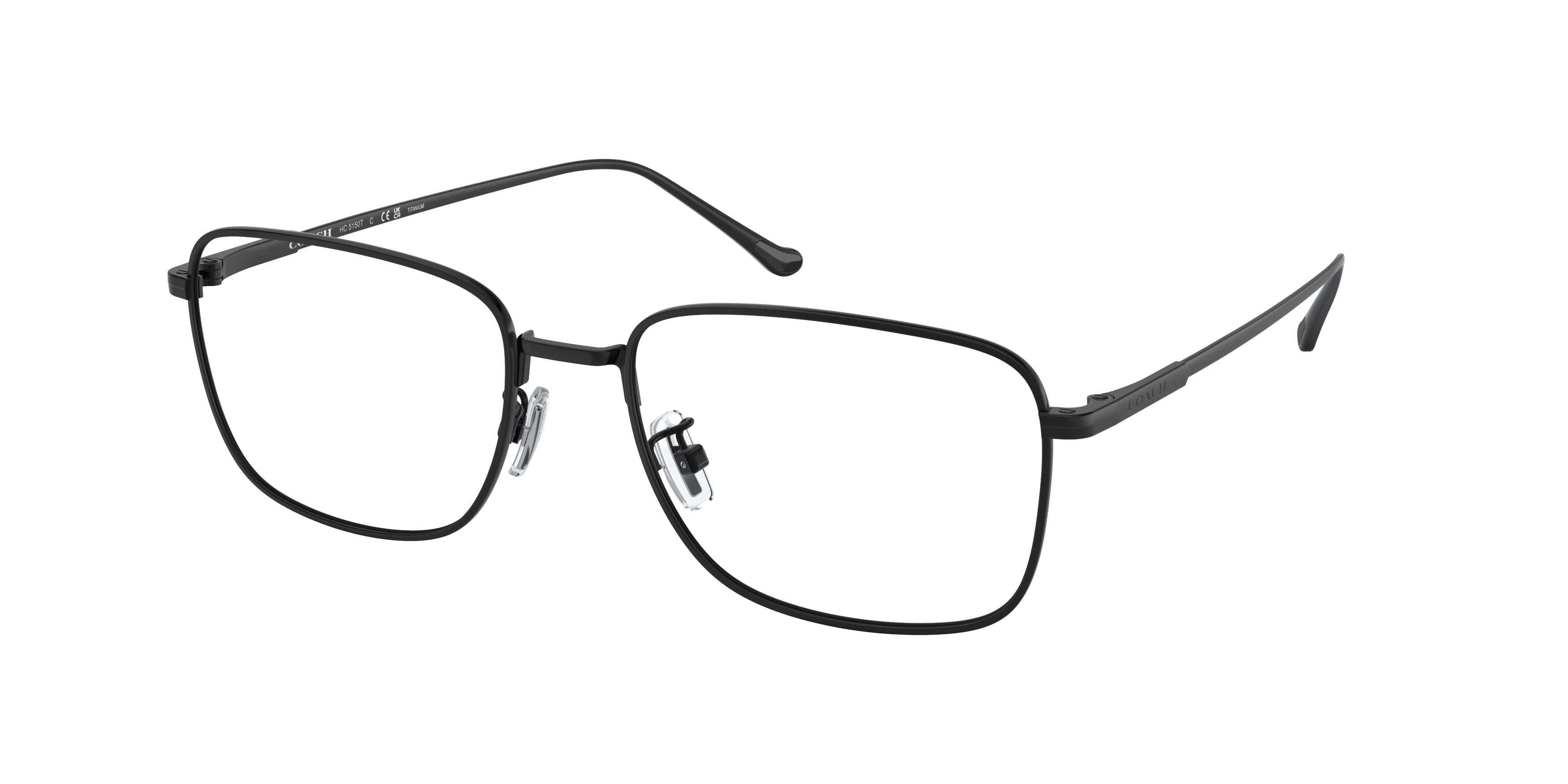 Coach HC5150T Square Eyeglasses  9003-Black Titanium 55-145-18 - Color Map Black