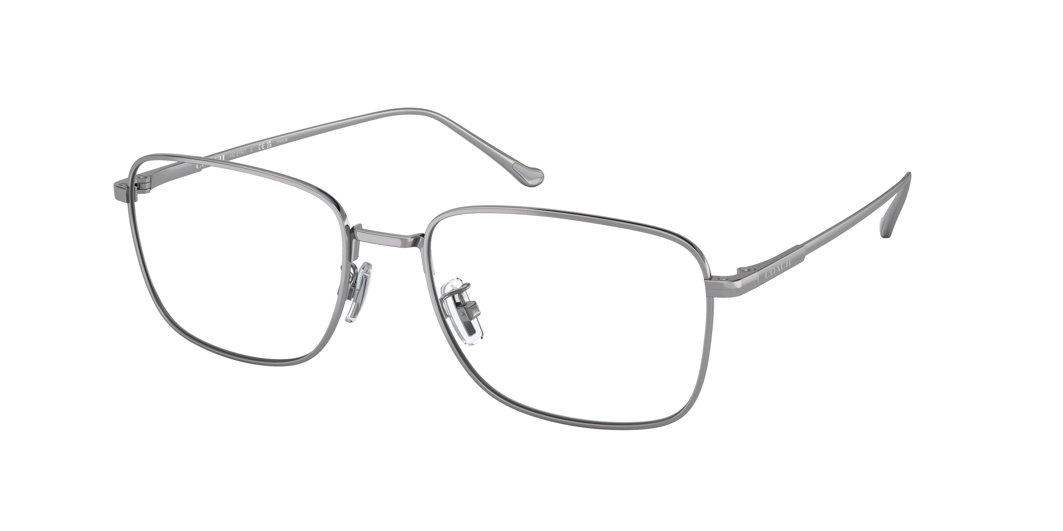 Coach HC5150T Square Eyeglasses  9004-Gunmetal Titanium 55-145-18 - Color Map Grey