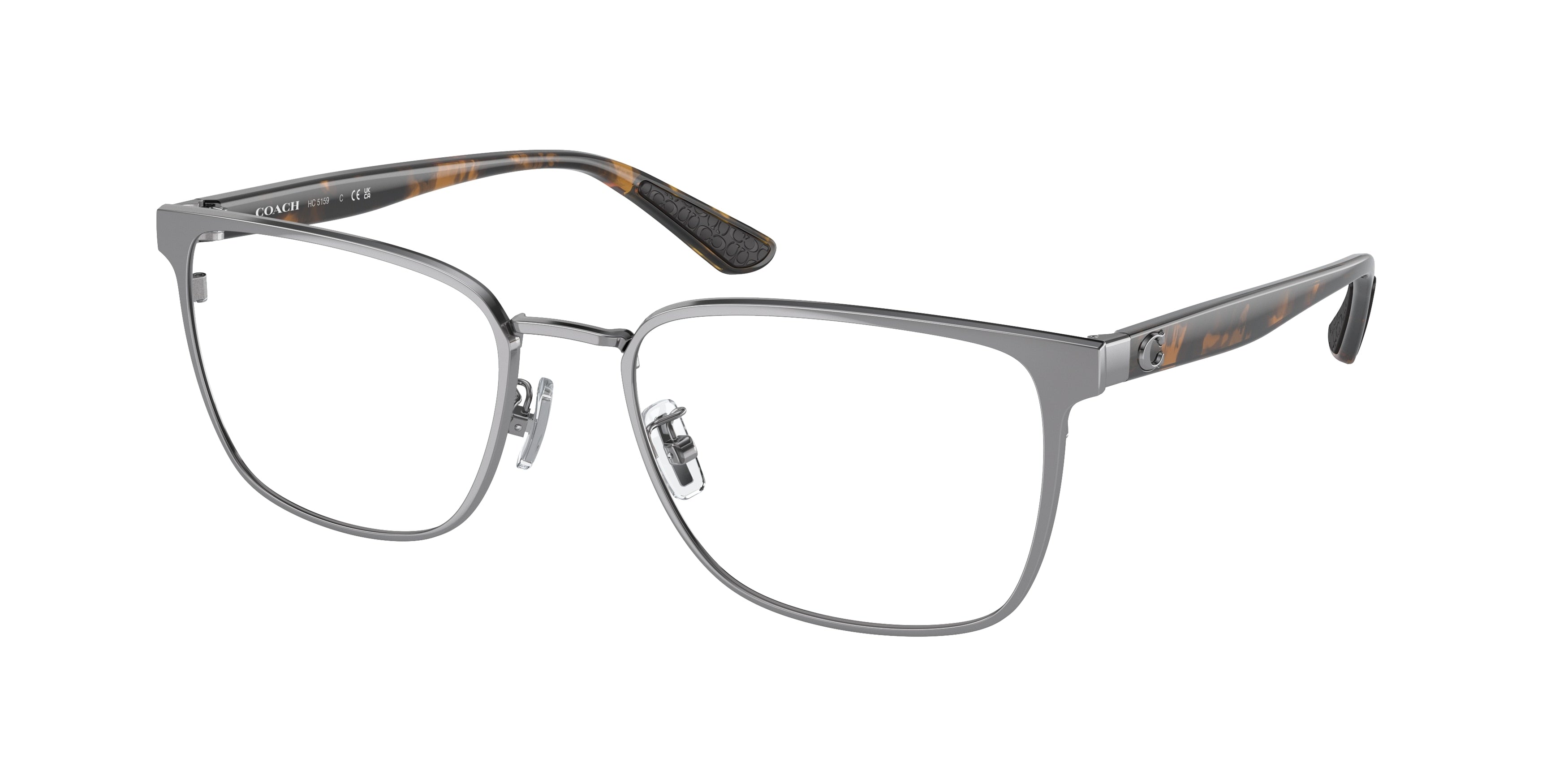 Coach HC5159 Rectangle Eyeglasses  9004-Shiny Gunmetal 55-145-19 - Color Map Grey