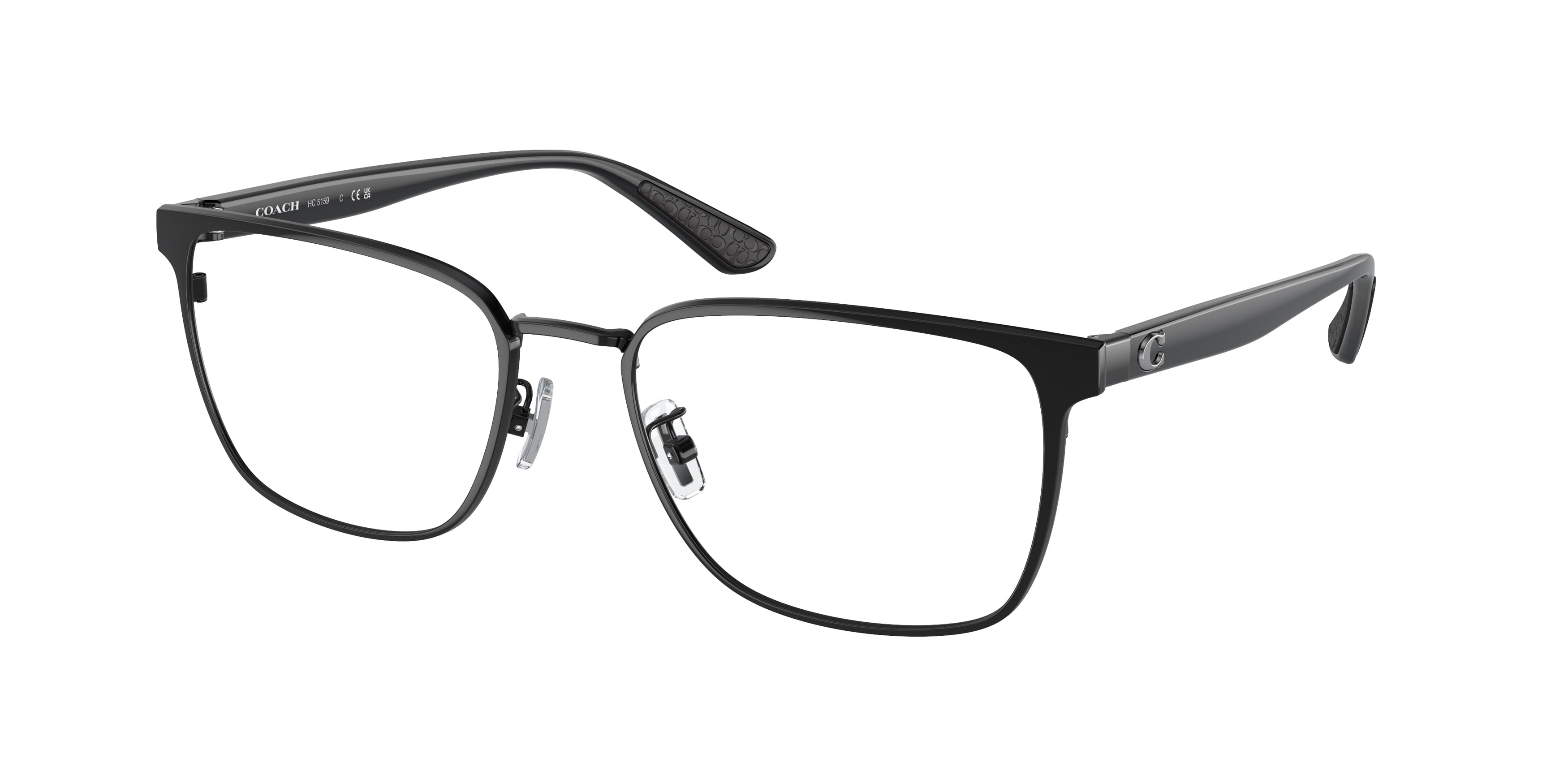 Coach HC5159 Rectangle Eyeglasses  9393-Shiny Black 55-145-19 - Color Map Black
