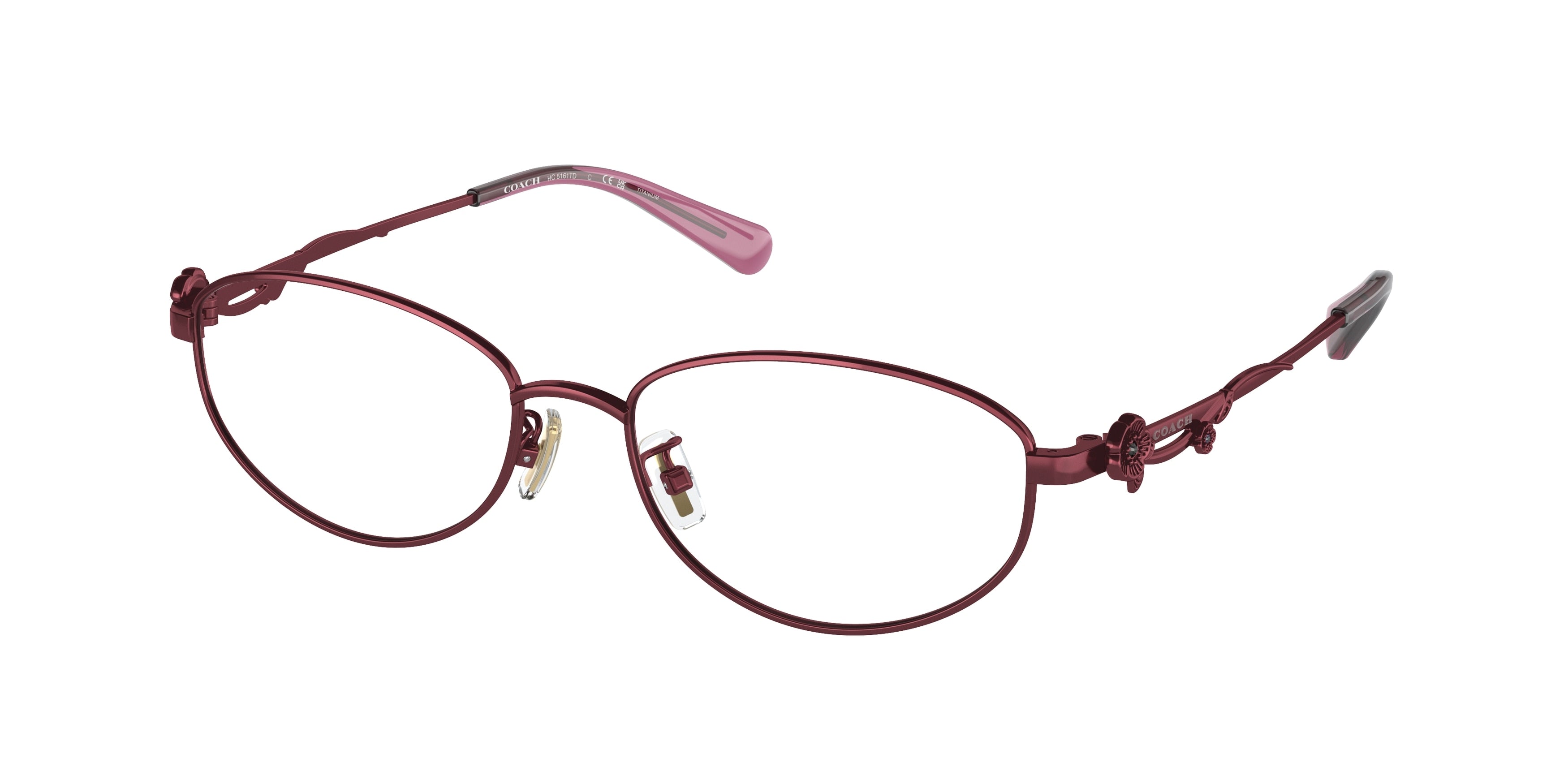 Coach HC5161TD Oval Eyeglasses  9048-Satin Burgundy 54-145-17 - Color Map Violet