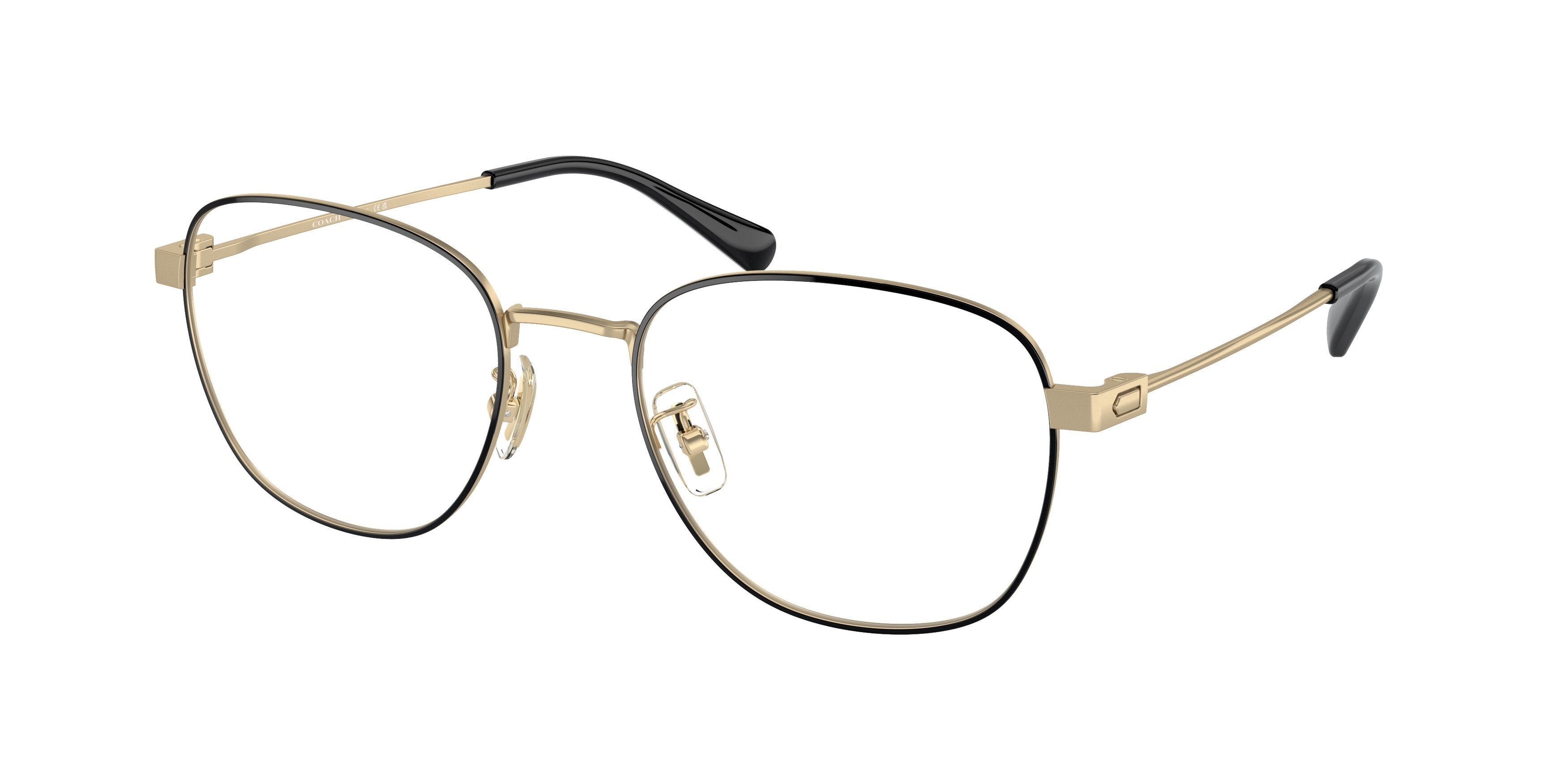 Coach HC5163 Irregular Eyeglasses  9429-Shiny Light Gold / Black 55-145-20 - Color Map Gold