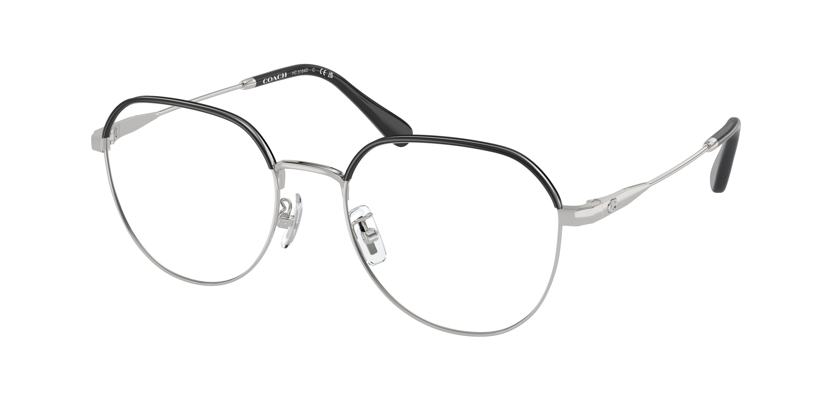 Coach HC5164D Irregular Eyeglasses  9001-Silver/Navy 54-145-19 - Color Map Silver