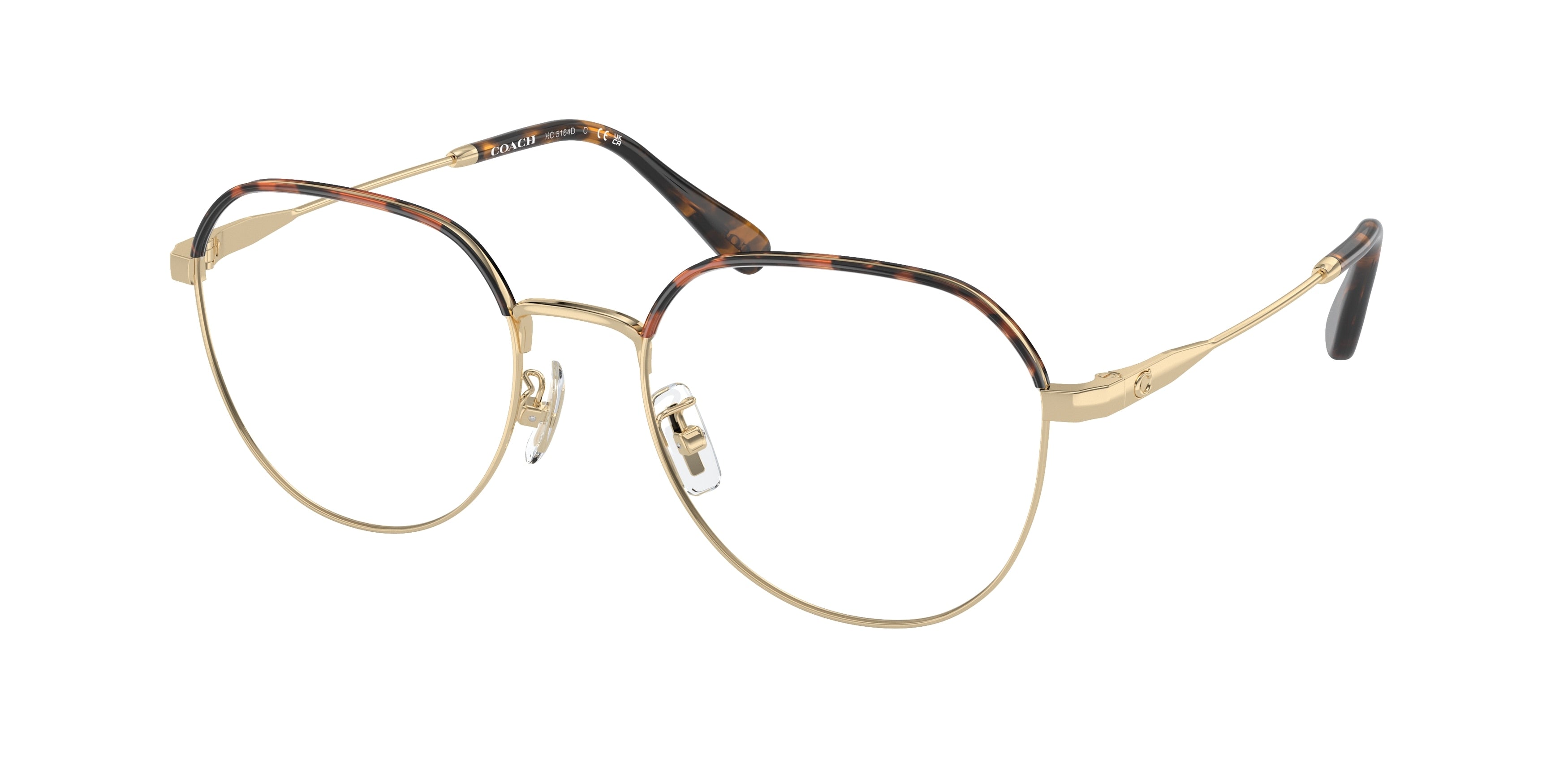 Coach HC5164D Irregular Eyeglasses  9005-Light Gold/Dark Tortoise 54-145-19 - Color Map Gold