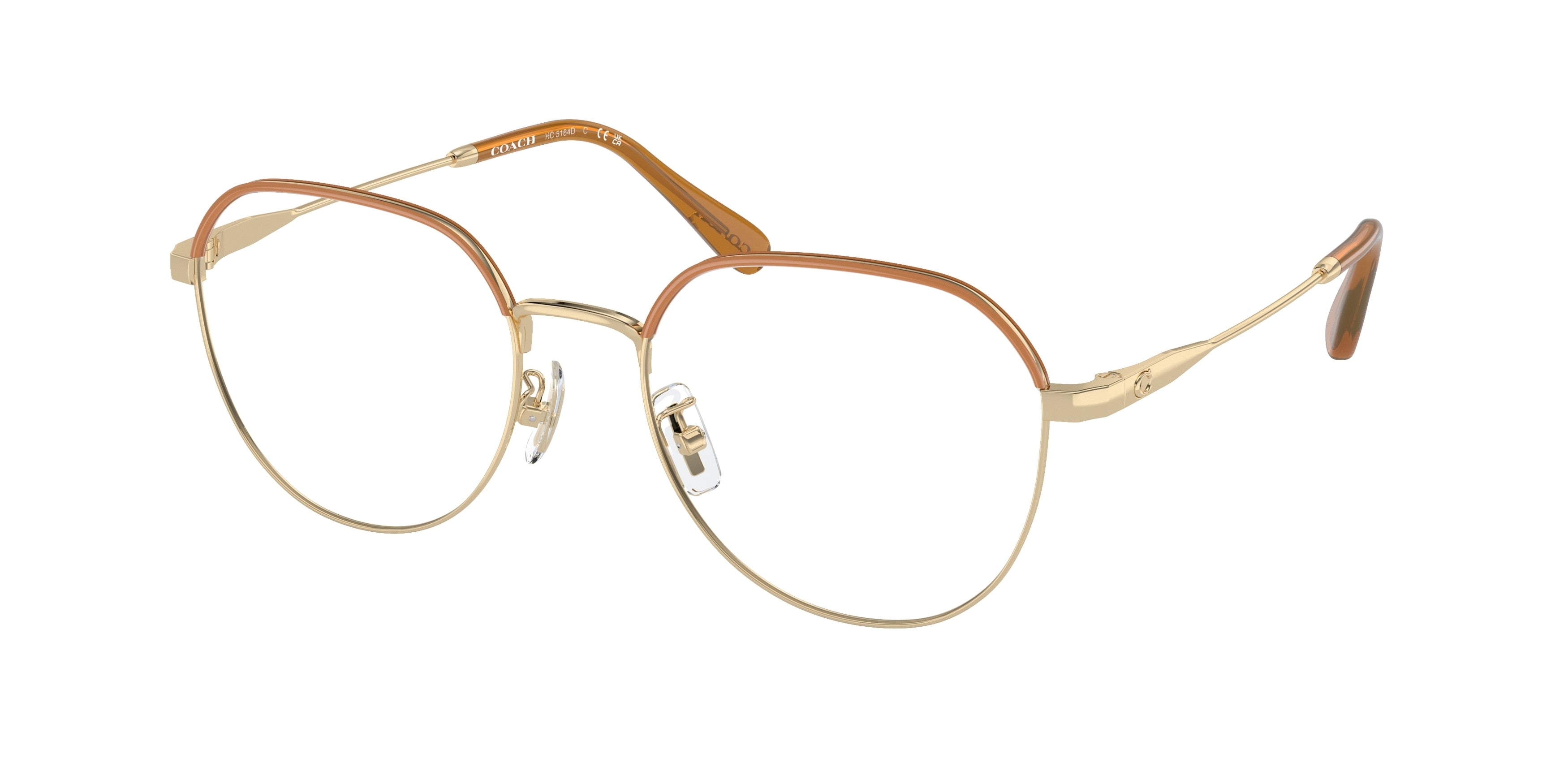 Coach HC5164D Irregular Eyeglasses  9429-Light Gold/Amber 54-145-19 - Color Map Gold