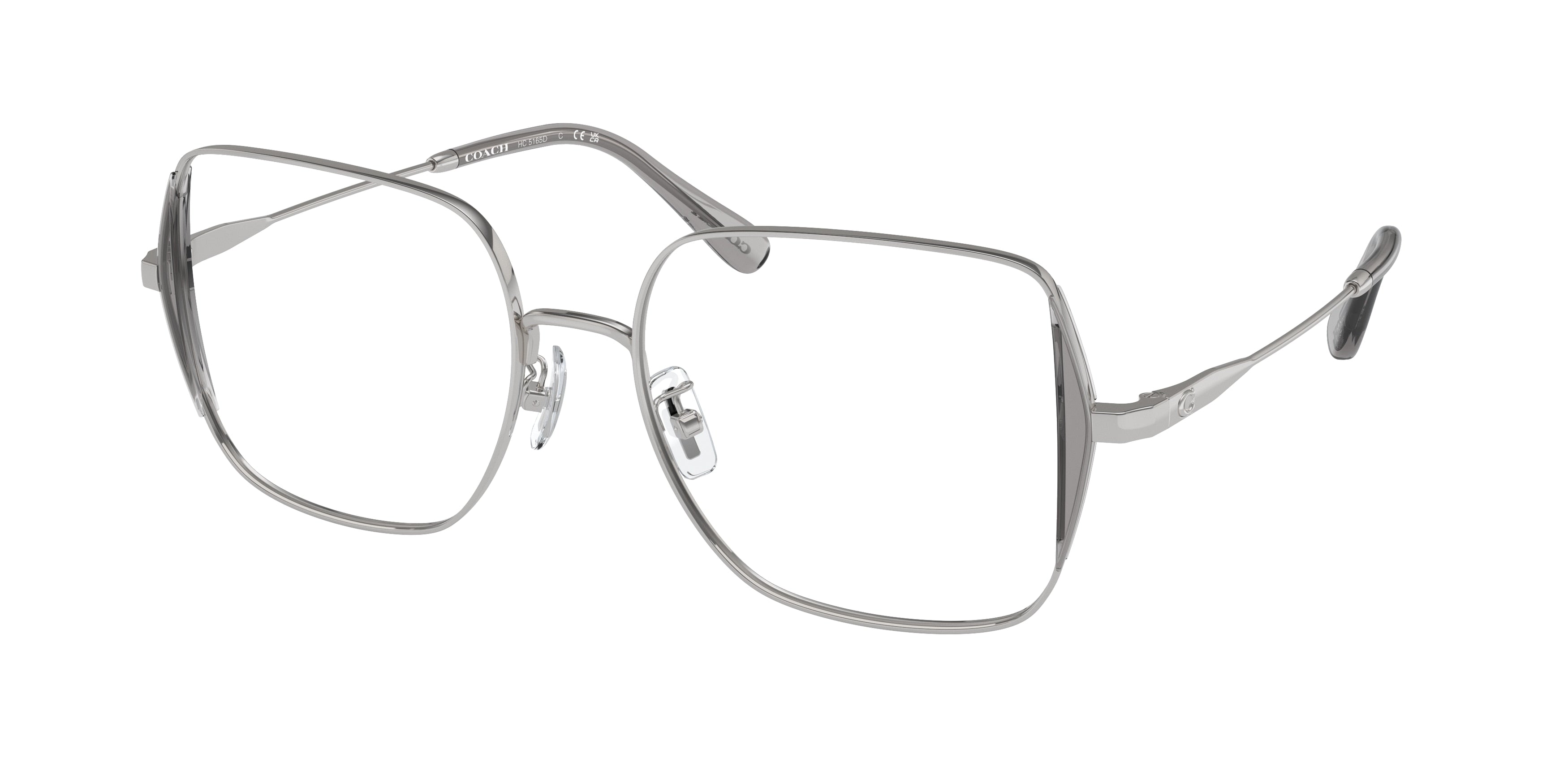Coach HC5165D Square Eyeglasses  9001-Shiny Silver 53-145-18 - Color Map Silver