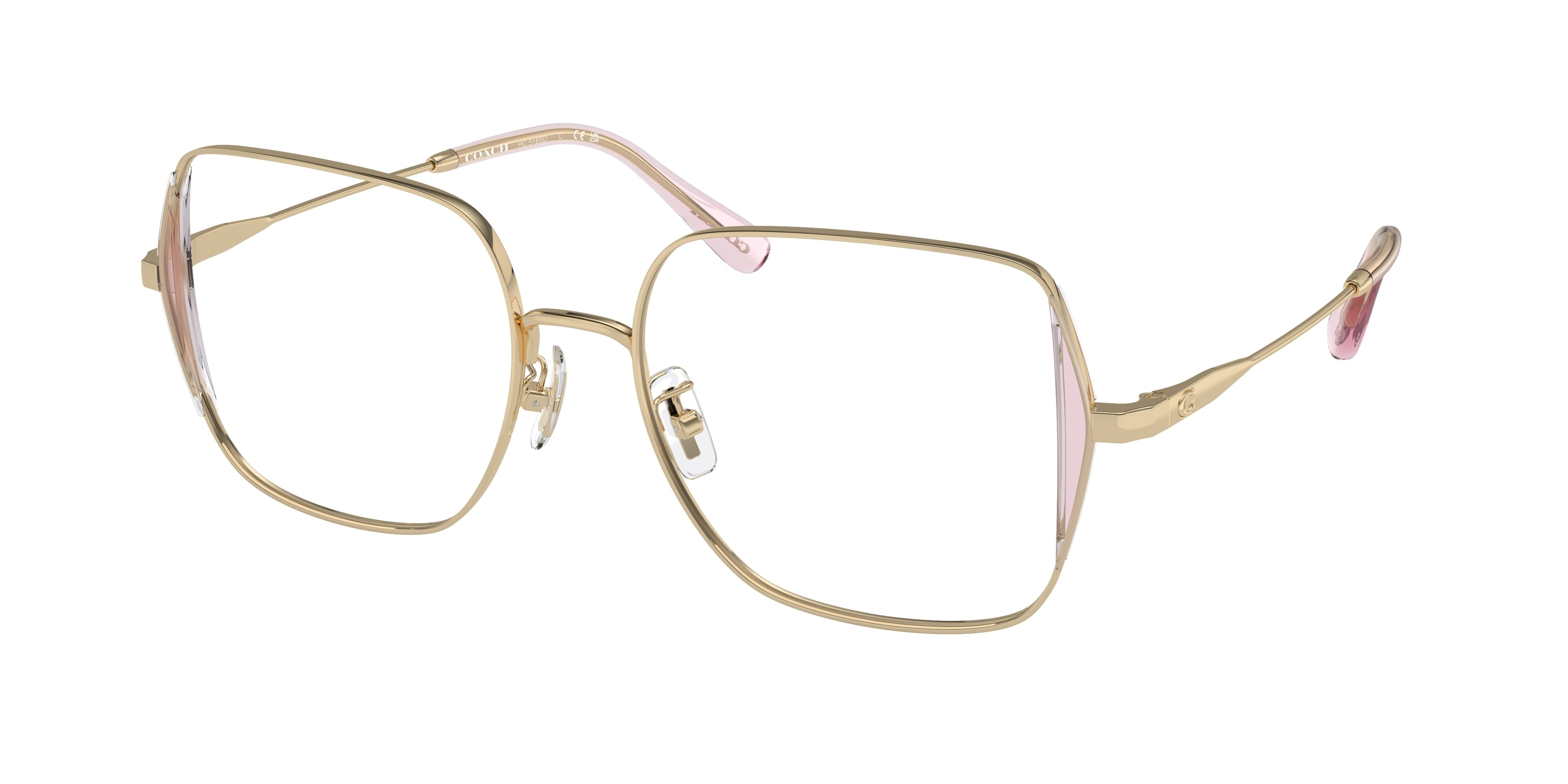 Coach HC5165D Square Eyeglasses  9005-Shiny Light Gold 53-145-18 - Color Map Gold