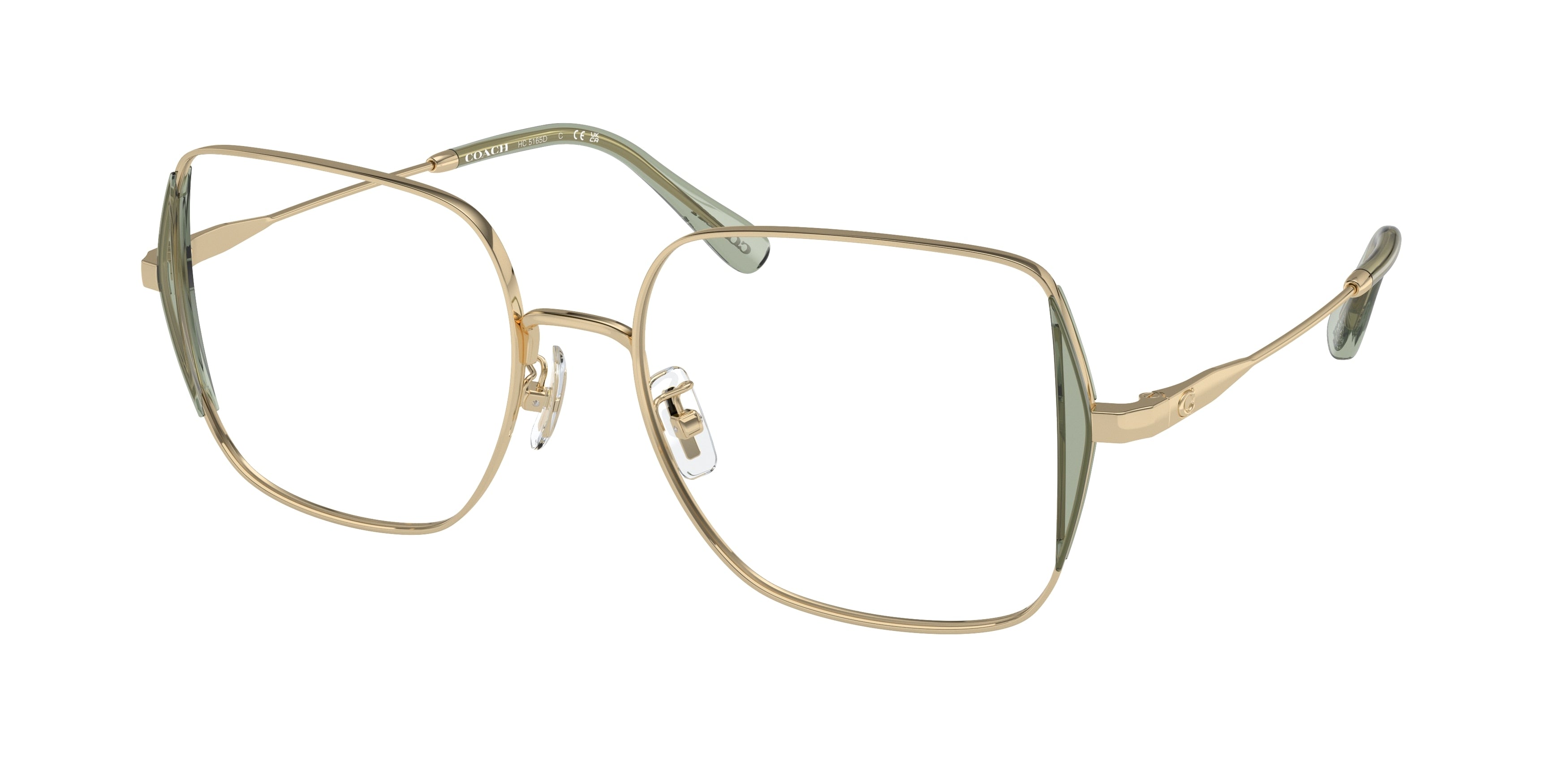 Coach HC5165D Square Eyeglasses  9429-Shiny Light Gold 53-145-18 - Color Map Gold