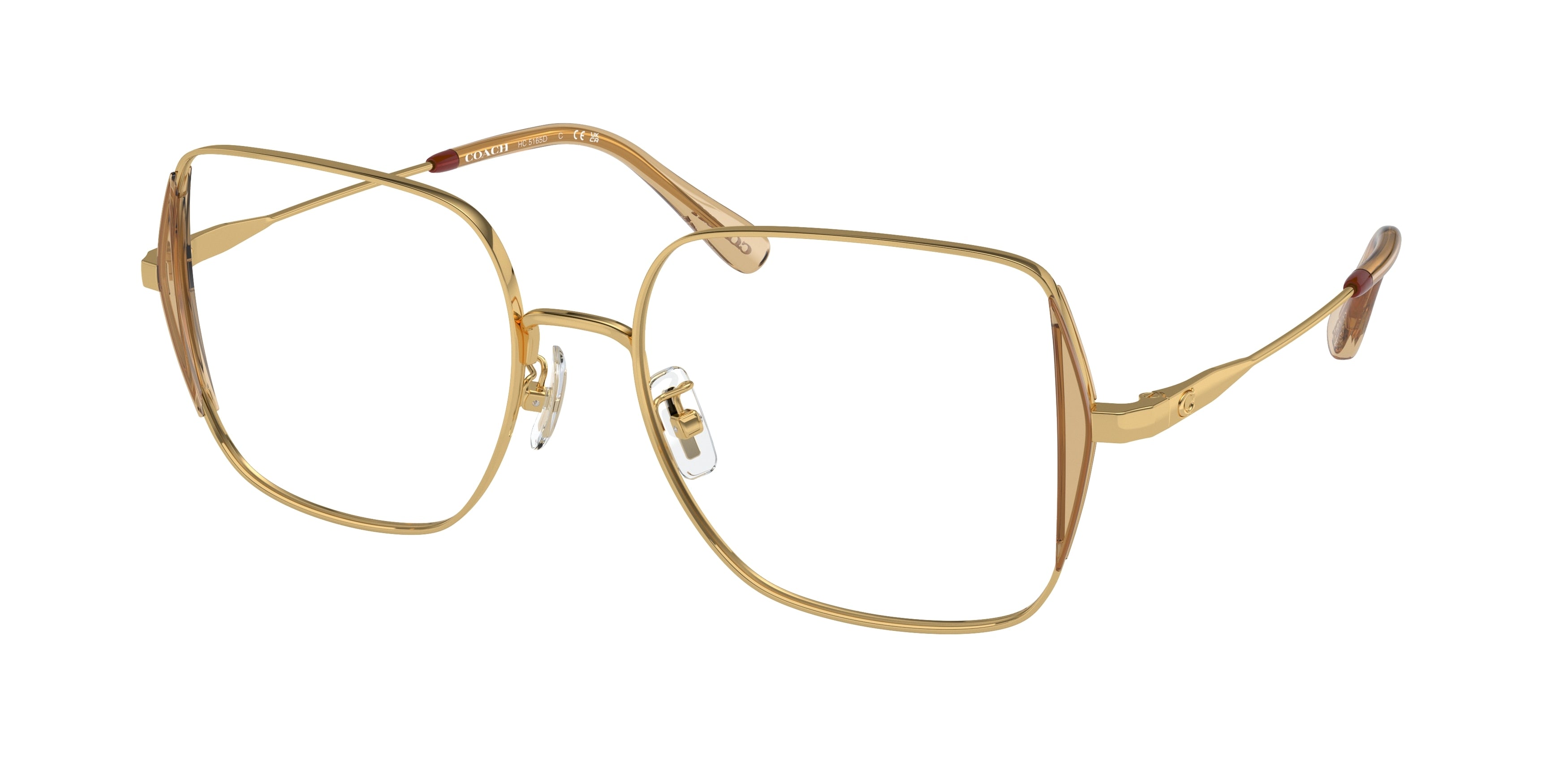 Coach HC5165D Square Eyeglasses  9441-Shiny Gold 53-145-18 - Color Map Gold
