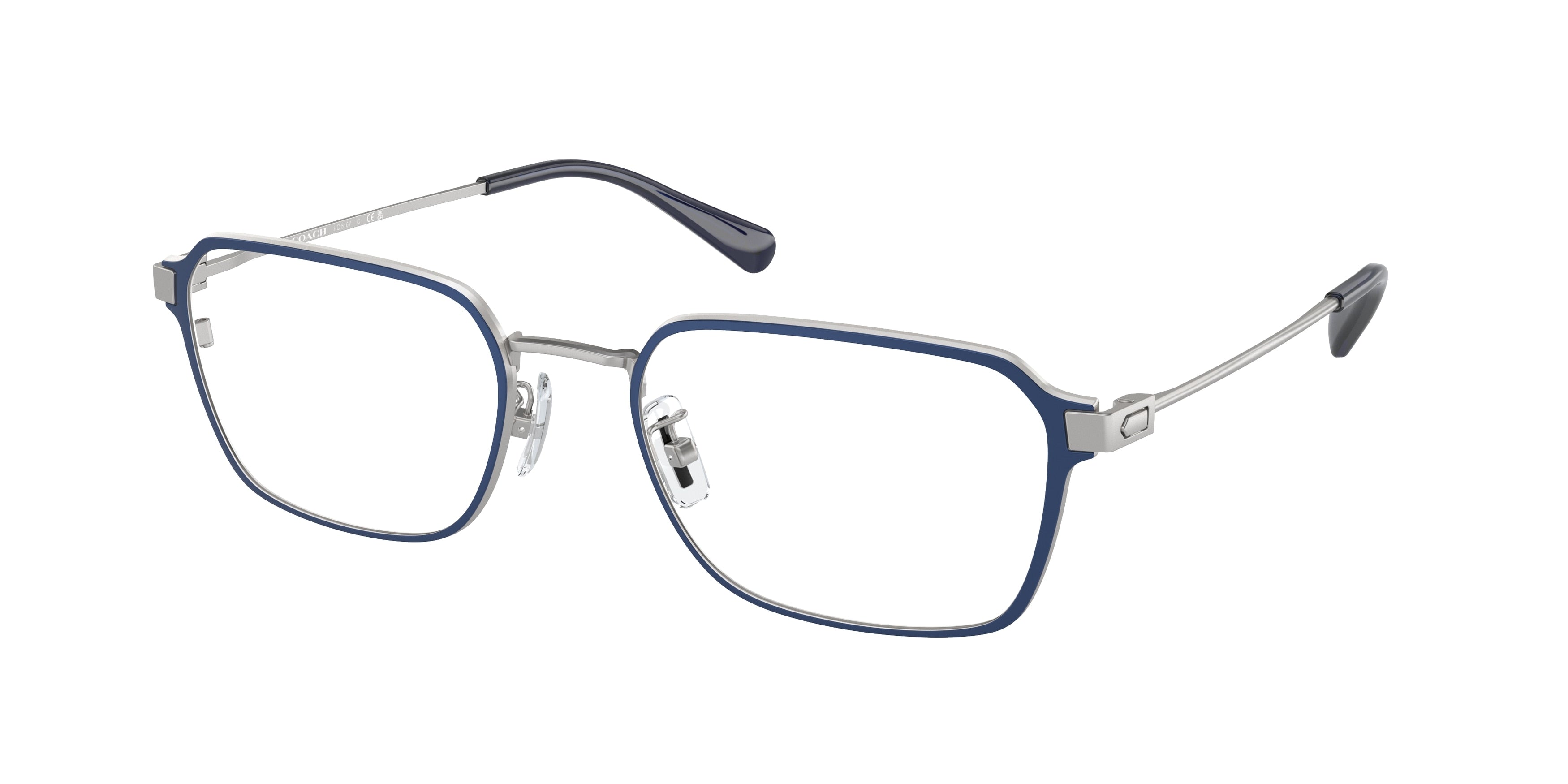 Coach HC5167 Rectangle Eyeglasses  9001-Satin Silver 55-145-20 - Color Map Silver
