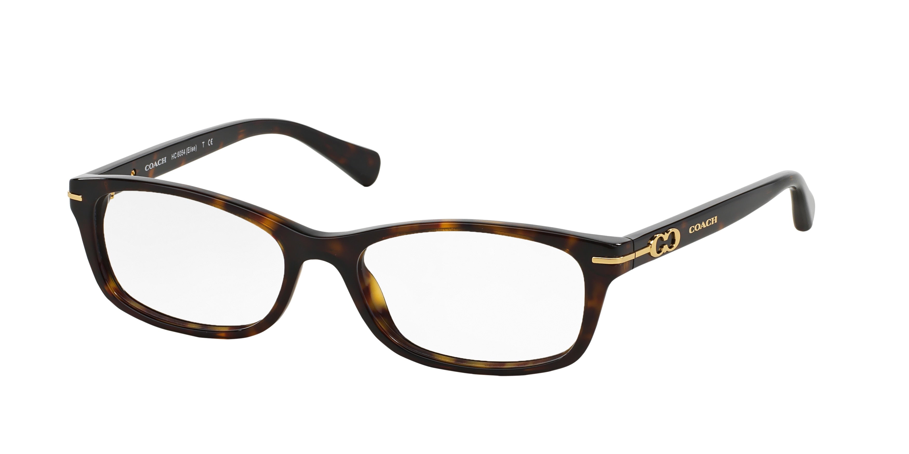 Coach ELISE HC6054 Rectangle Eyeglasses  5001-Dark Tortoise 52-135-16 - Color Map Tortoise