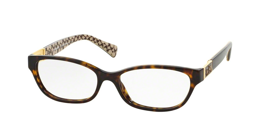 Coach EMMA HC6061 Cat Eye Eyeglasses  5262-DARK TORT/DARK TORT SAND SIG C 52-15-135 - Color Map havana