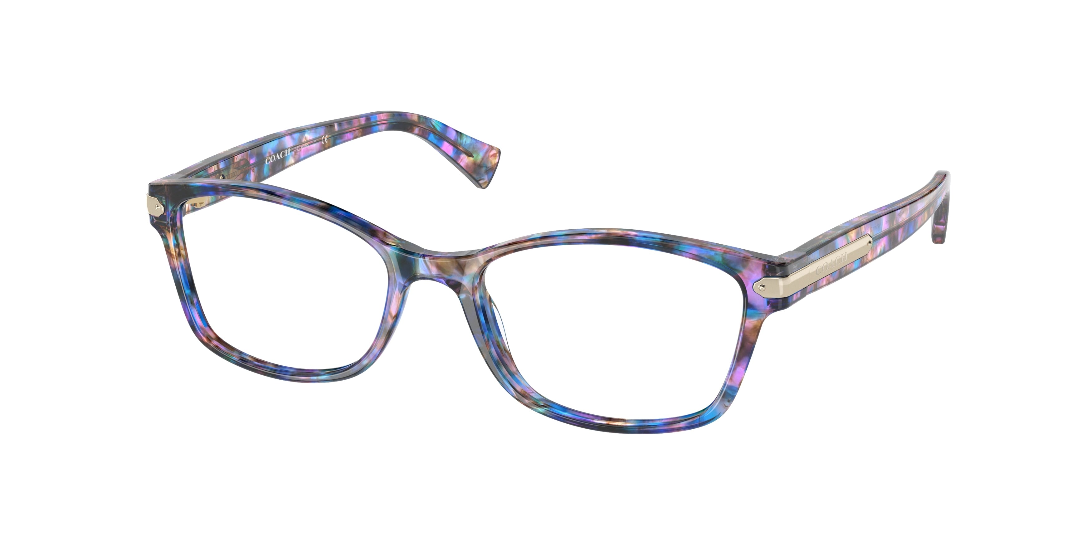 Coach HC6065 Rectangle Eyeglasses  5288-Purple Confetti Tortoise 51-135-17 - Color Map Violet