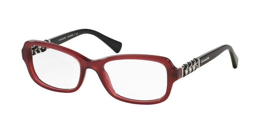 Coach HC6075Q Butterfly Eyeglasses  5321-MILKY BLACK CHERRY/BLACK 52-18-135 - Color Map bordeaux