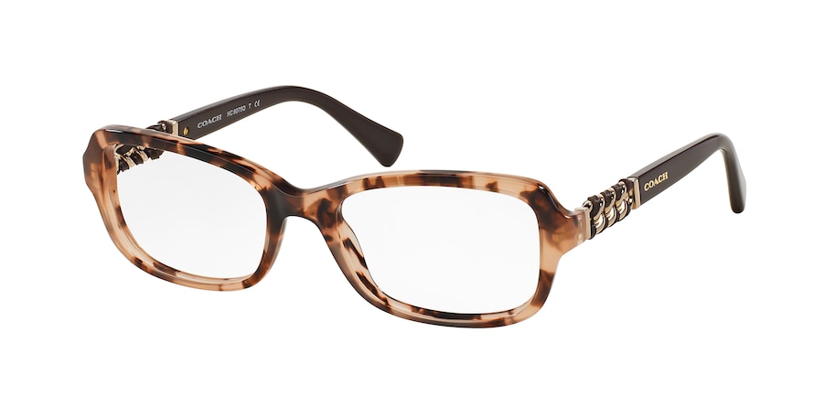 Coach HC6075Q Butterfly Eyeglasses  5322-PEACH TORTOISE/DARK BROWN 52-18-135 - Color Map havana