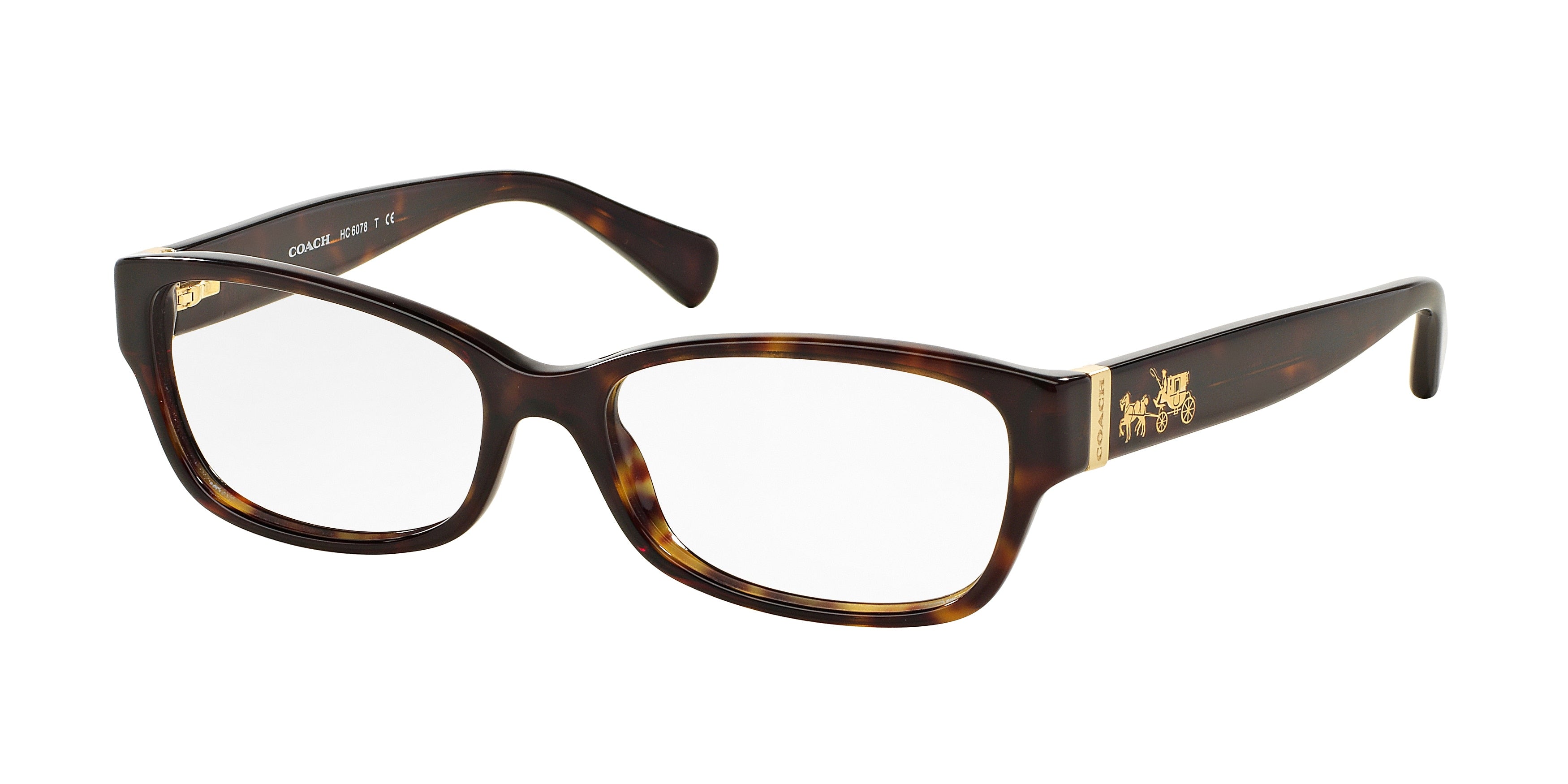 Coach HC6078 Rectangle Eyeglasses  5120-Dark Tortoise 52-135-16 - Color Map Tortoise