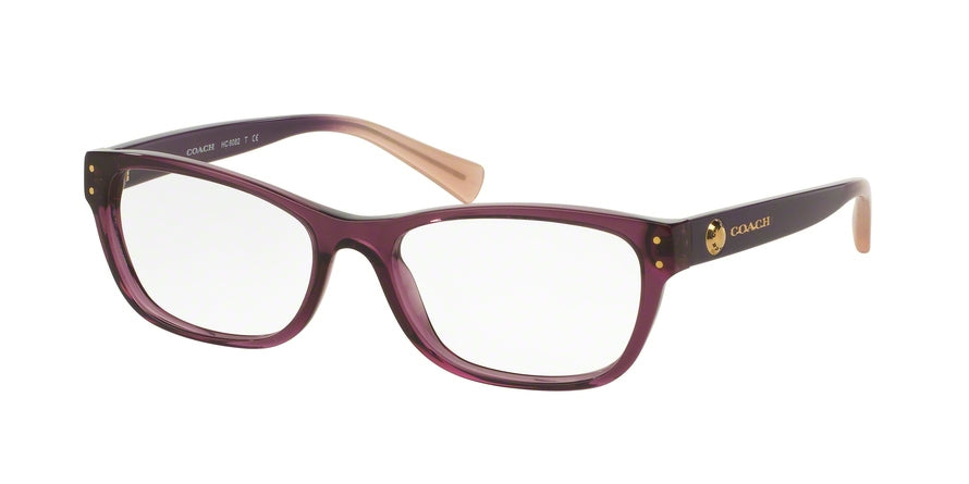Coach HC6082F Rectangle Eyeglasses  5351-CRYS PLUM/CRYS PLUM BLUSH GRAD 53-17-135 - Color Map violet