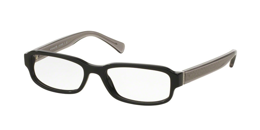 Coach HC6083F Rectangle Eyeglasses  5354-BLACK/DARK GREY CRYSTAL 52-17-135 - Color Map black
