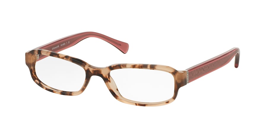 Coach HC6083 Rectangle Eyeglasses  5356-PEACH TORTOISE/CRYS BERRY 52-17-135 - Color Map havana