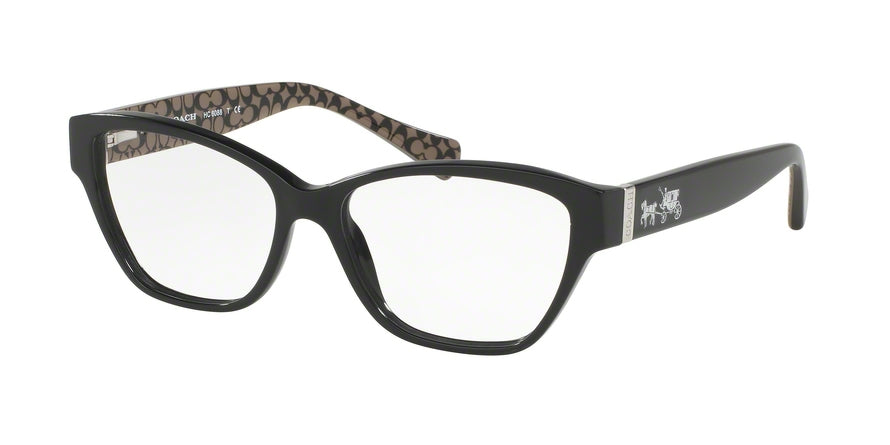 Coach HC6088 Cat Eye Eyeglasses  5261-BLACK/BLACK MILITARY SIG C 54-15-135 - Color Map black