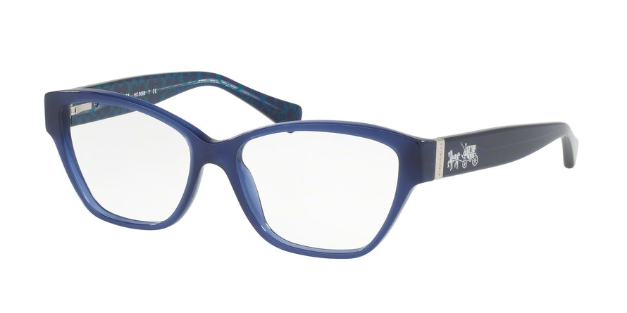 Coach HC6088 Cat Eye Eyeglasses  5397-MILKY NAVY/MILKY NAVY SIG C 54-15-135 - Color Map blue