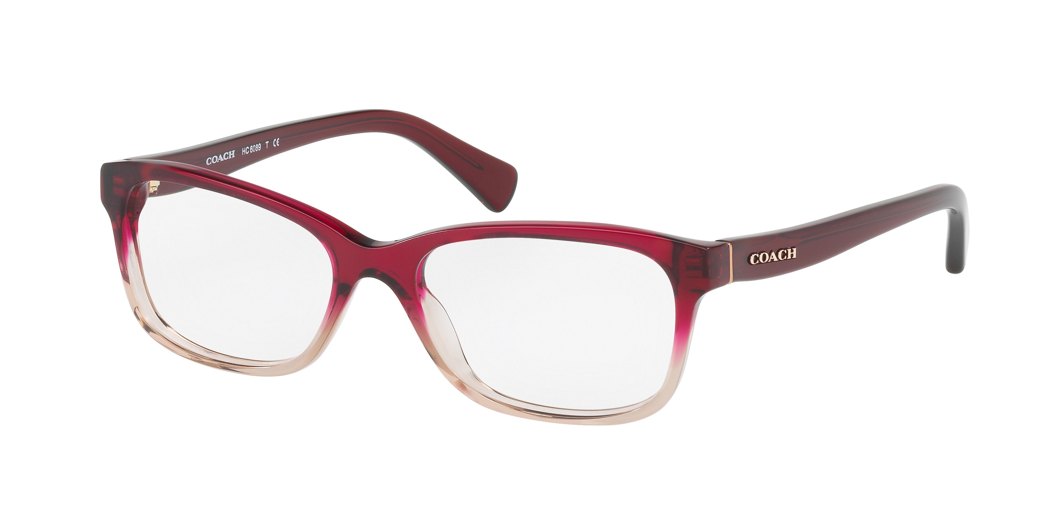 Coach HC6089 Rectangle Eyeglasses  5484-Red Beige Gradient 51-135-16 - Color Map Red