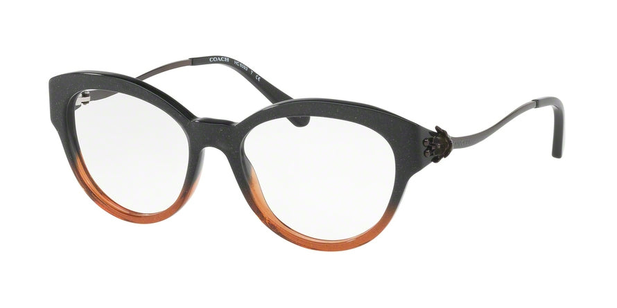 Coach HC6093 Cat Eye Eyeglasses  5490-BLACK AMBER GLITTER GRADIENT 52-17-135 - Color Map black