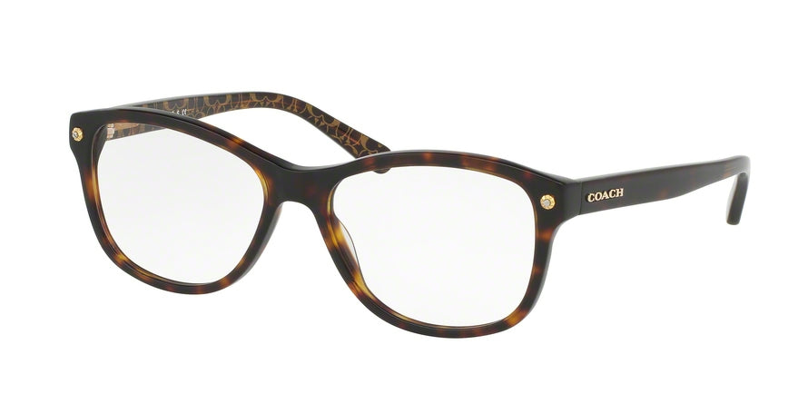 Coach HC6095F Square Eyeglasses  5394-DARK TORT/DARK TORT GOLD SIG C 54-16-135 - Color Map havana