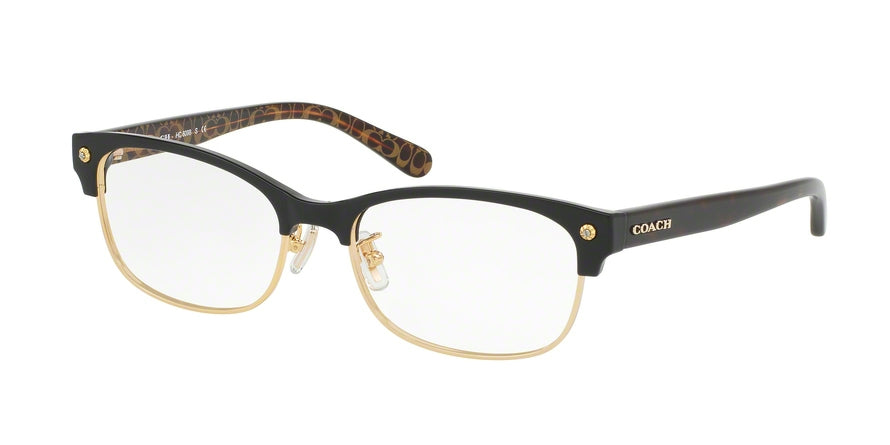 Coach HC6098 Cat Eye Eyeglasses  5432-BLACK GOLD/DARK TORT GOLD SIG 53-17-135 - Color Map black
