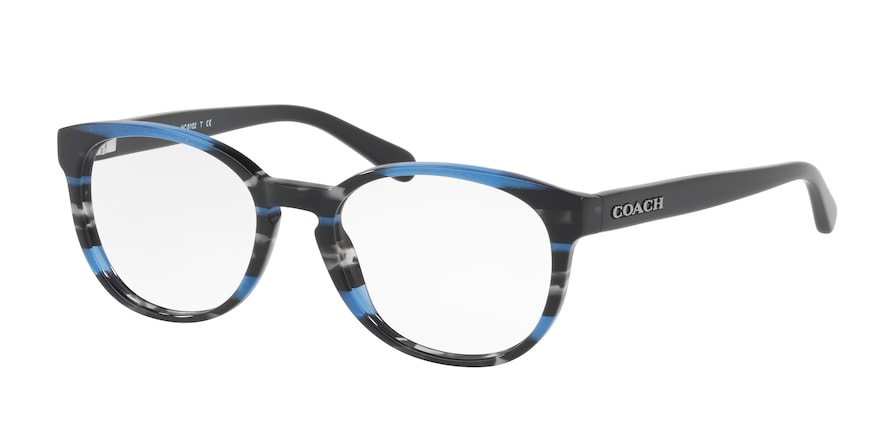 Coach HC6102 Phantos Eyeglasses  5477-BLUE GLITTER VARSITY STRIPE 51-18-140 - Color Map blue