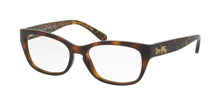 Coach HC6104F Square Eyeglasses  5394-DARK TORT/DARK TORT GOLD SIG C 53-16-140 - Color Map havana