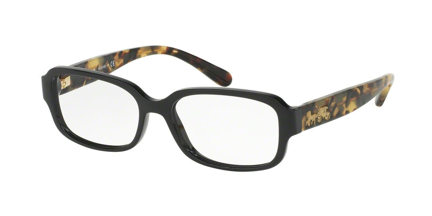 Coach HC6105F Rectangle Eyeglasses  5449-BLACK/DARK VINTAGE TORTOISE 53-15-140 - Color Map black