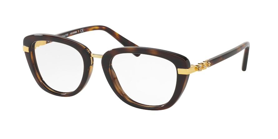 Coach HC6106BF Square Eyeglasses  5453-DARK TORTOISE GOLD 53-19-140 - Color Map havana