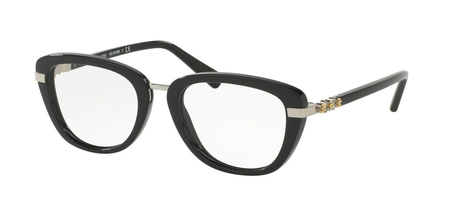 Coach HC6106B Square Eyeglasses  5177-BLACK SILVER 50-19-135 - Color Map black