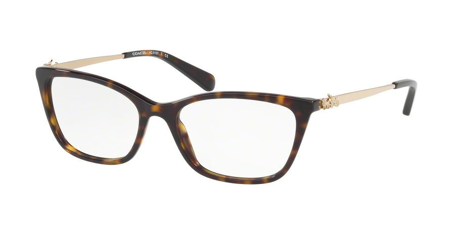 Coach HC6107F Rectangle Eyeglasses  5485-DARK TORTOISE 54-17-140 - Color Map havana