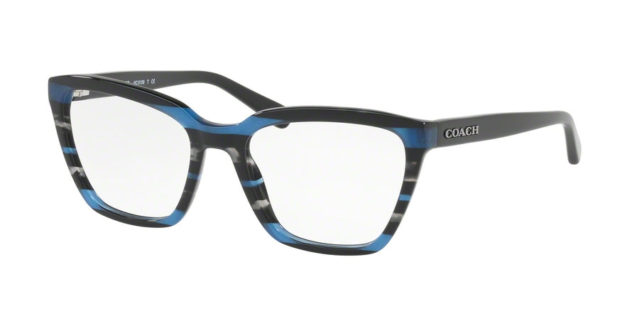 Coach HC6109F Square Eyeglasses  5477-BLUE GLITTER VARSITY STRIPE 54-18-140 - Color Map multi