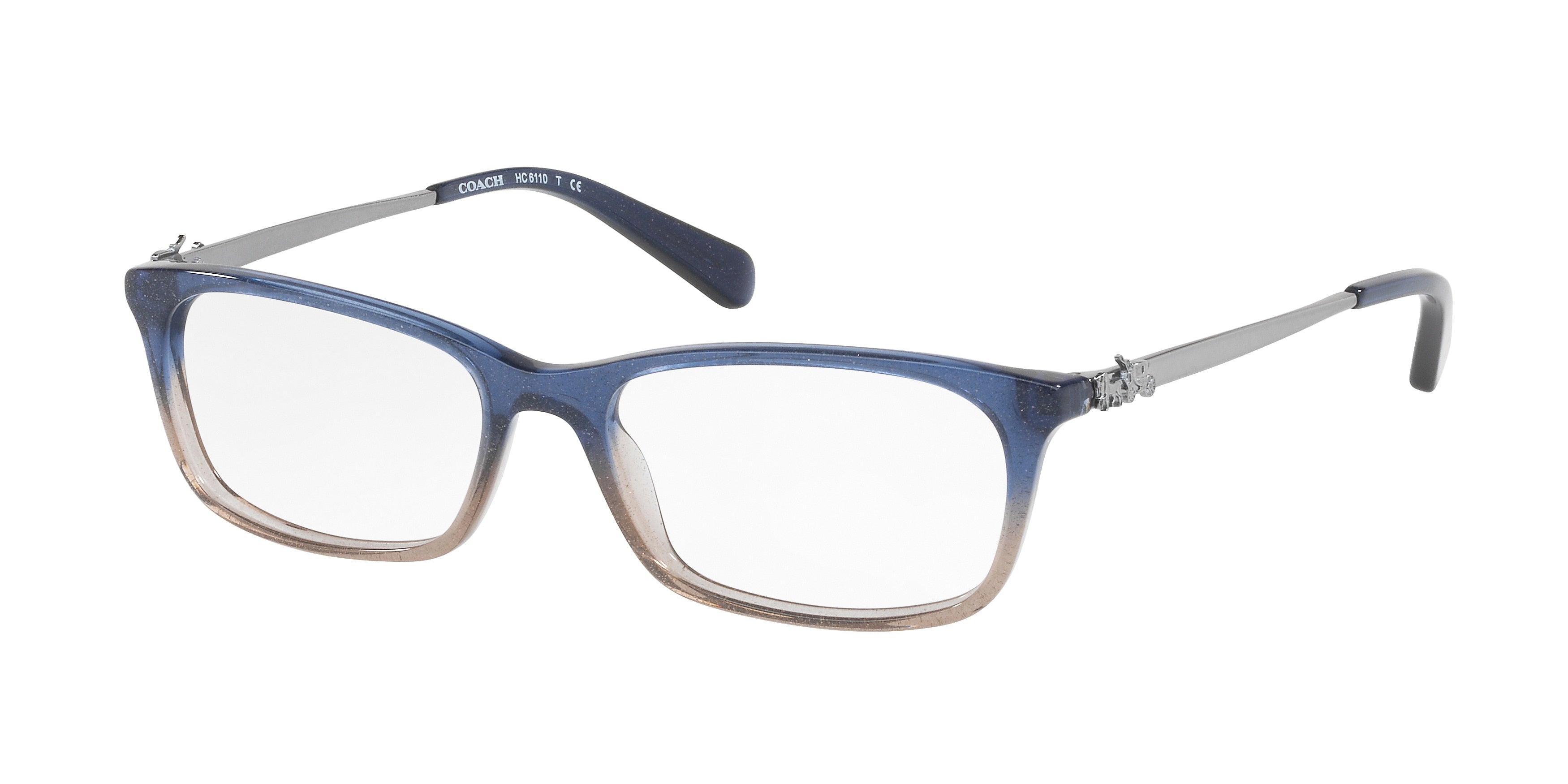 Coach HC6110 Rectangle Eyeglasses  5489-Blue Beige Glitter Gradient 50-140-16 - Color Map Blue