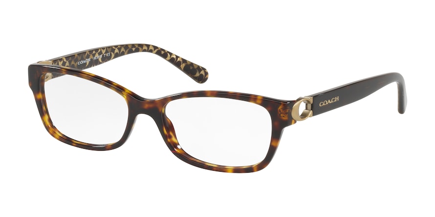 Coach HC6119F Rectangle Eyeglasses  5507-DARK TORTOISE 53-16-140 - Color Map brown