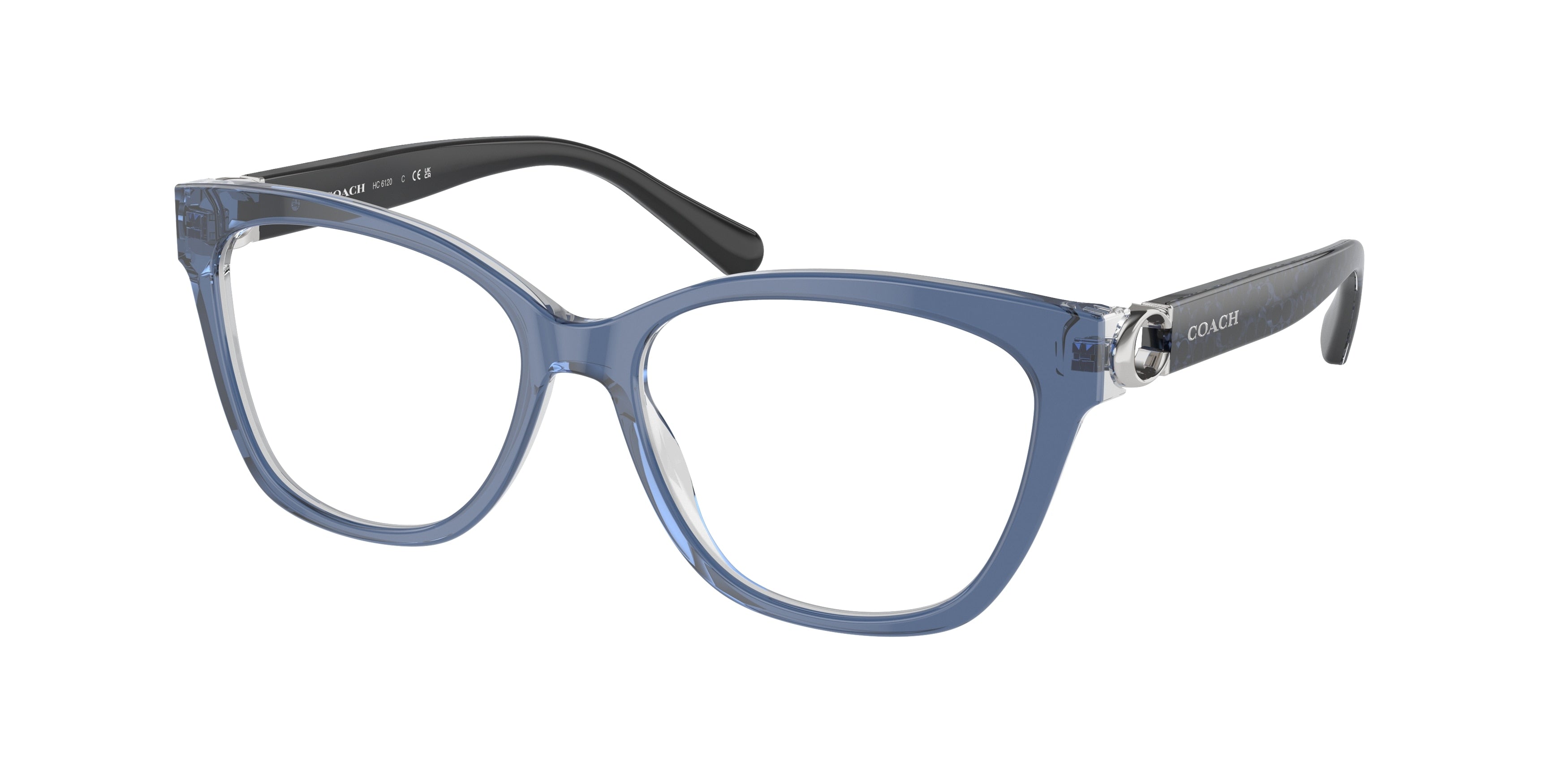 Coach HC6120 Square Eyeglasses  5787-Transparent Blue 54-140-16 - Color Map Blue