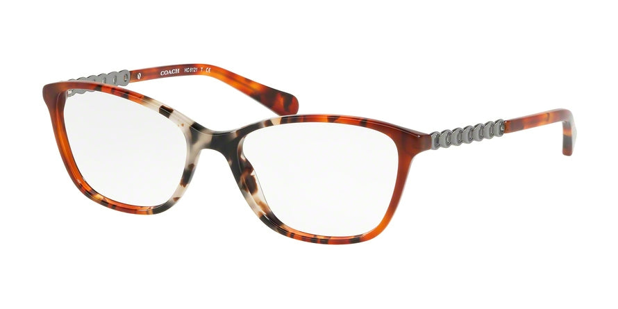 Coach HC6121F Rectangle Eyeglasses  5519-AMBER GREY MULTI TORT 55-17-140 - Color Map amber